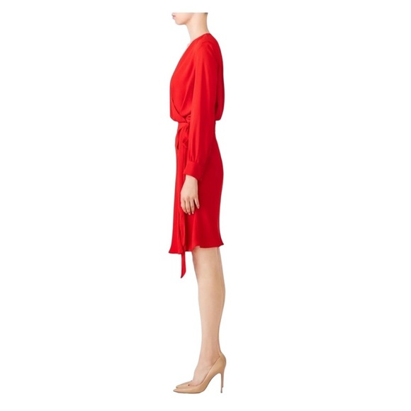 Fame and Partners Elegant Red Wrap Dress - Picture 3 of 6